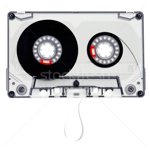 Compact casetă epocă transparent alb muzică Imagine de stoc © naumoid