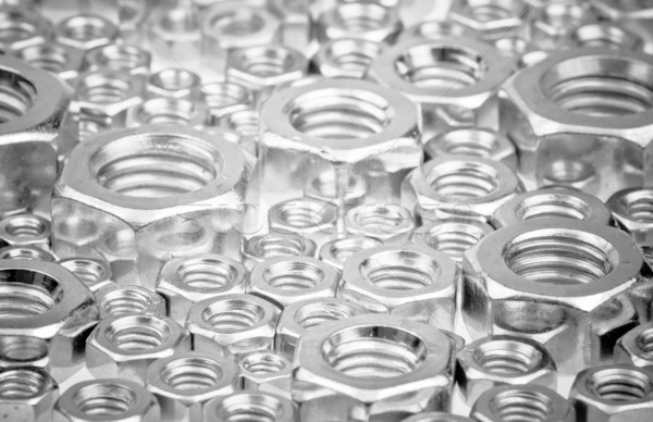 Csavar diók szelektív fókusz ipari acél szerszám Stock fotó © naumoid