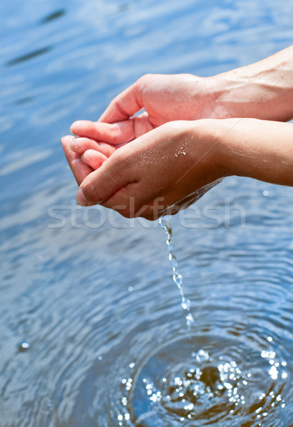 Water in hands Stock photo © naumoid