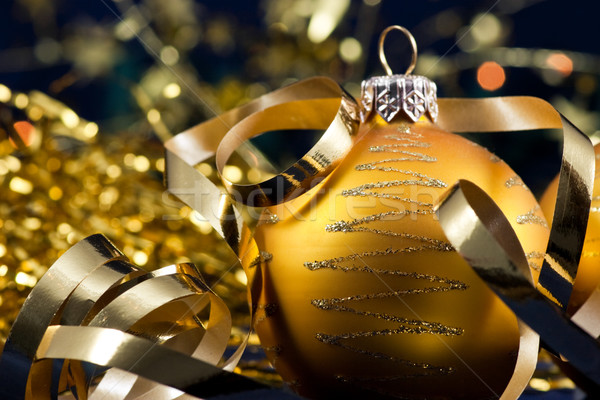 Christmas decoratie gouden selectieve aandacht achtergrond lichten Stockfoto © naumoid