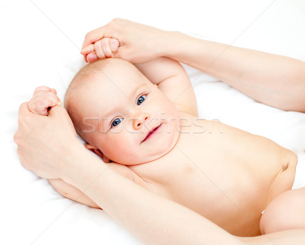 Stockfoto: Baby · massage · masseuse · weinig