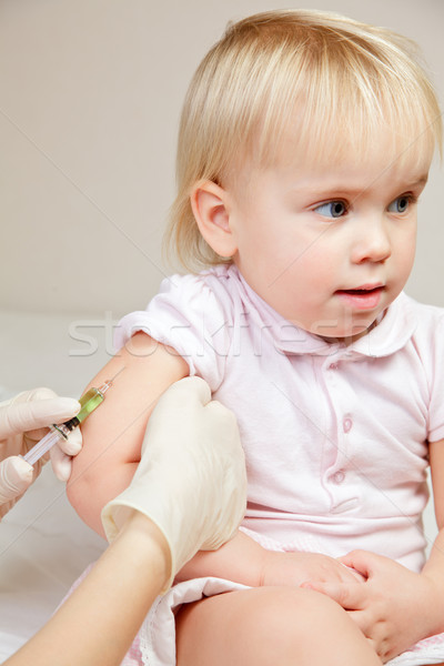 Little baby girl gets an injection Stock photo © naumoid