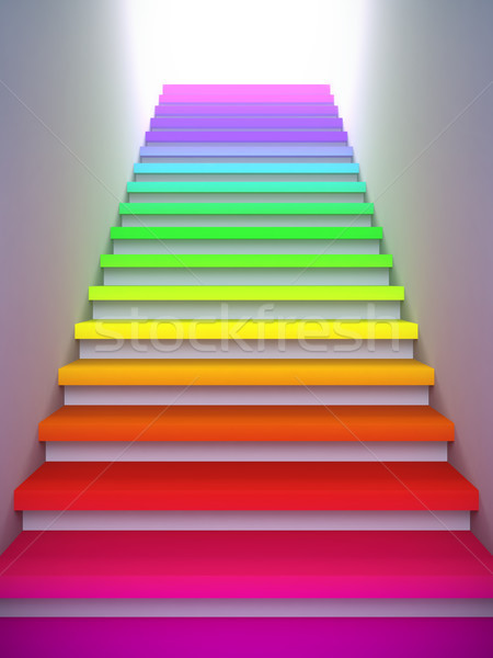 Színes lépcső jövő 3d illusztráció absztrakt háttér Stock fotó © nav