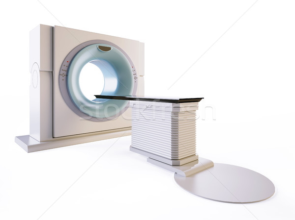 Foto stock: Mri · escáner · 3d · aislado · blanco · diseno