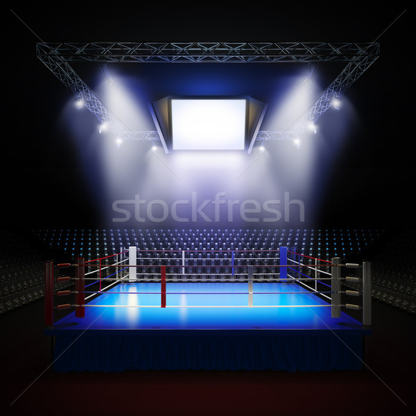 Gol profesional box inel 3d face ilustrare Imagine de stoc © nav