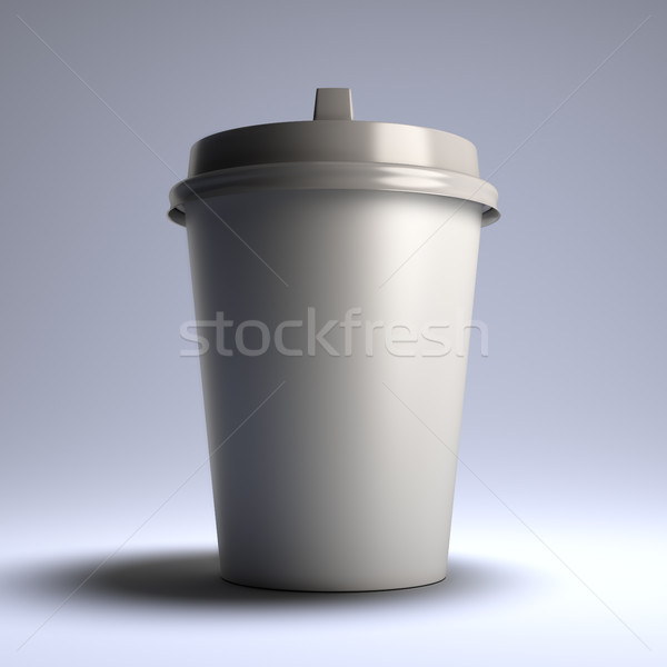 Alb cafea hârtie ceaşcă 3D sablon Imagine de stoc © nav
