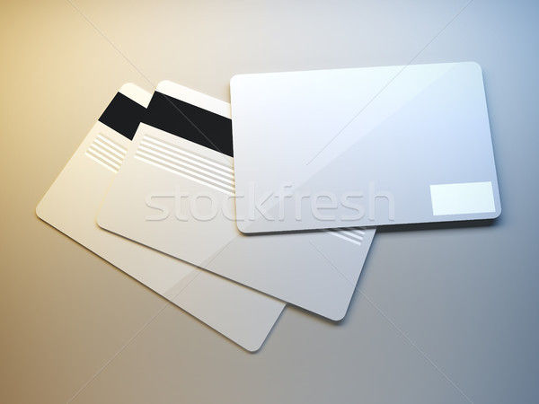 Plastic carduri de credit ilustrare 3d bani cumpărături spaţiu Imagine de stoc © nav