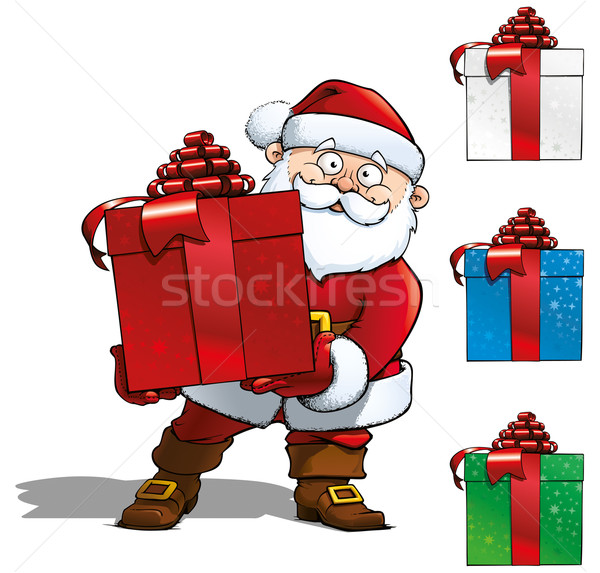 Santa Holding a Gift Stock photo © nazlisart