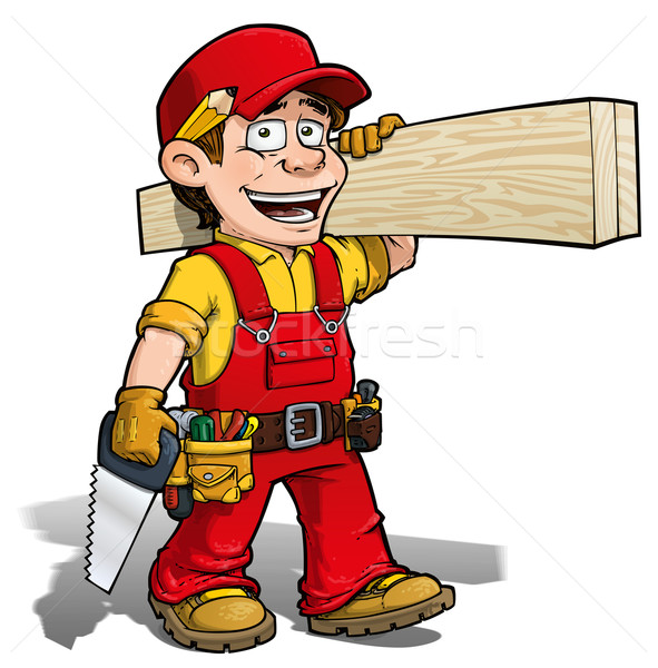 El ulağı marangoz kırmızı karikatür örnek Stok fotoğraf © nazlisart