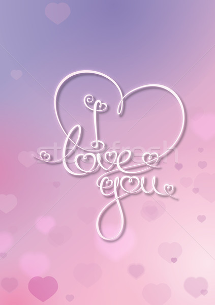 Valentines Card - I Love You - Purple Pink Stock photo © nazlisart