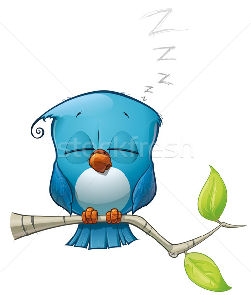 Azul pássaro adormecido estilo comentários Foto stock © nazlisart