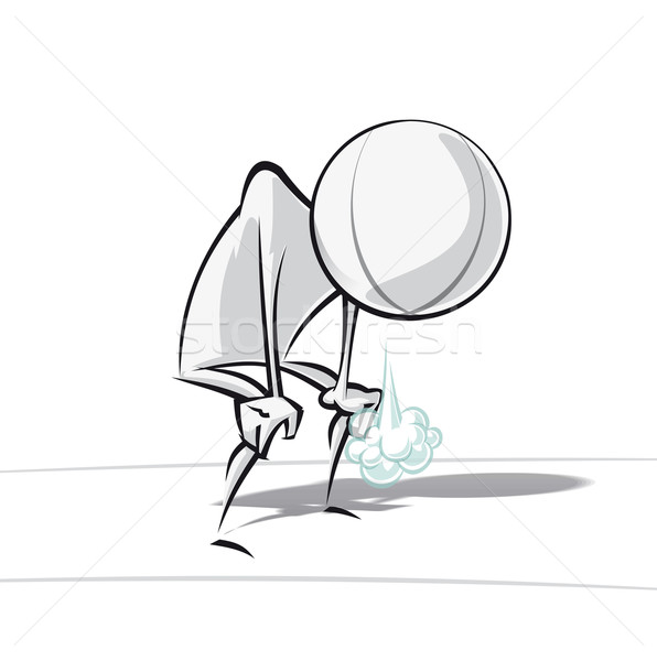 Einfache Menschen Atem spärlich Zeichentrickfigur Stock foto © nazlisart