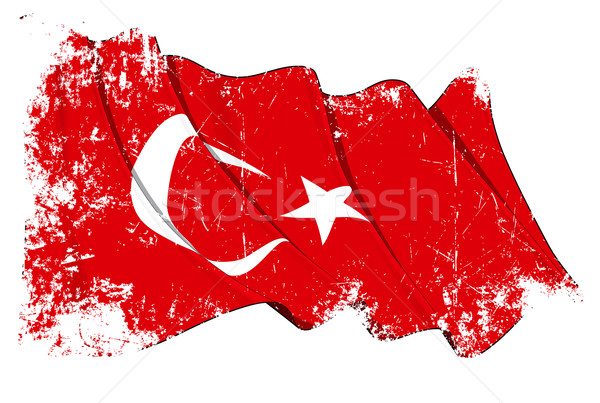 Bandera Turquía grunge ilustración turco Foto stock © nazlisart