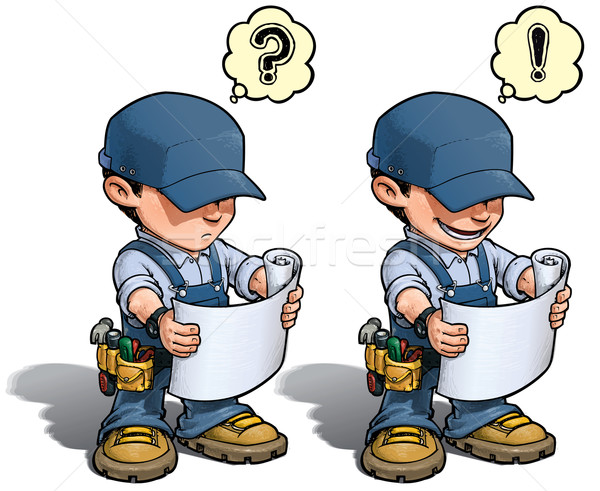 Handyman - Reading Plan Blue Stock photo © nazlisart