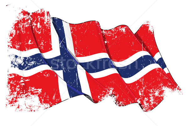 Grunge banderą Norwegia tekstury Zdjęcia stock © nazlisart