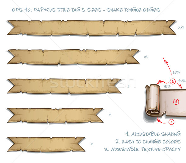 Papirus tag pięć węża język przejdź Zdjęcia stock © nazlisart