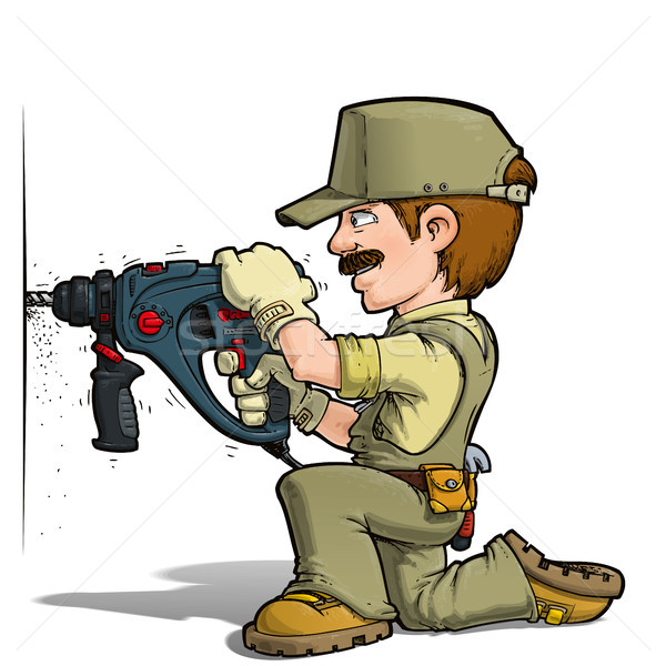 Handyman - Drilling Khaki Stock photo © nazlisart