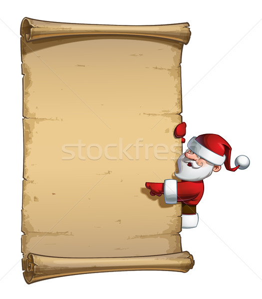 Stockfoto: Gelukkig · scroll · label · wijzend · vector