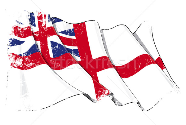 British Navy Flag 1606–1801 (The King's Colours) Grunge Stock photo © nazlisart