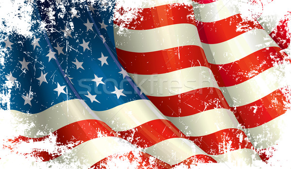 襤褸 美國國旗 關閉 插圖 旗 商業照片 © nazlisart