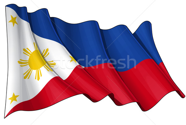 旗 菲律賓 襤褸 插圖 明星 商業照片 © nazlisart
