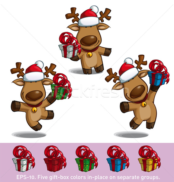 Elks Holding a Gift Stock photo © nazlisart