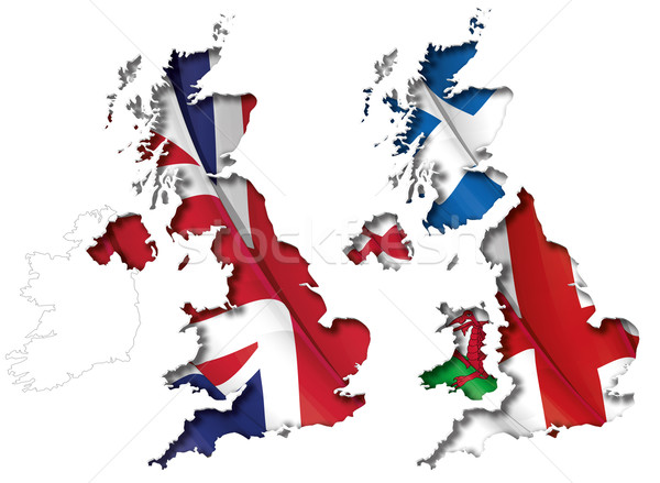 UK Flag-Map Inner Shadow Stock photo © nazlisart