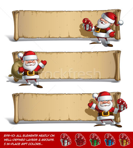 Happy Santas Papyrus - Gift Set Stock photo © nazlisart