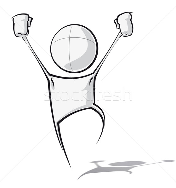 Einfache Menschen Sieg spärlich Zeichentrickfigur Stock foto © nazlisart