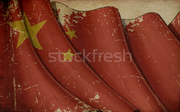 Chinese Flag Old Paper Stock photo © nazlisart