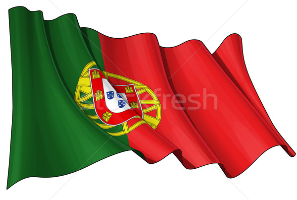 Bandera Portugal ilustración rojo viento Foto stock © nazlisart