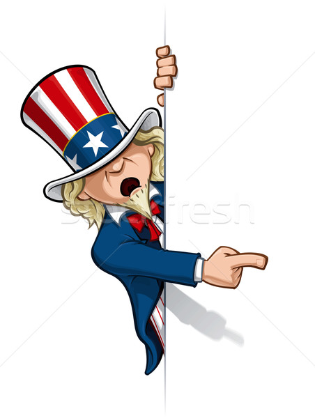 Uncle Sam Pointing at a Banner Stock photo © nazlisart