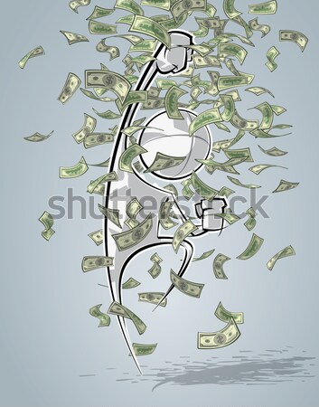 Simple Business People - Victorious Money Rain Stock photo © nazlisart