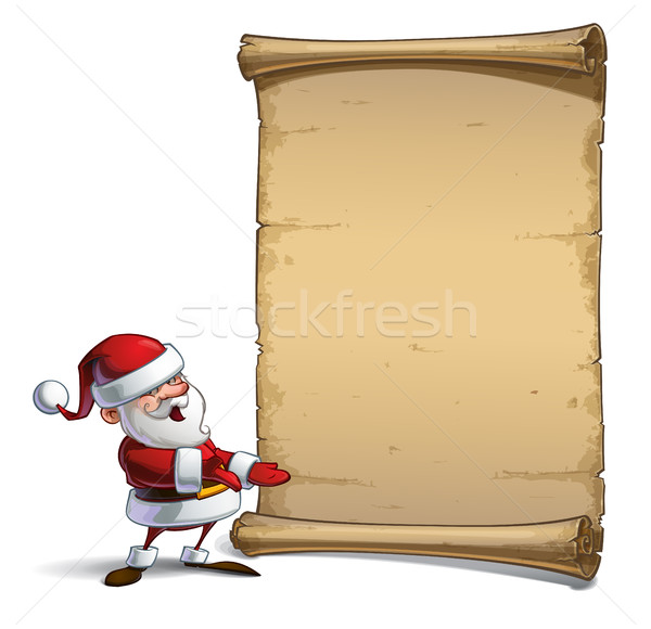 Happy Santa Scroll - Presenting to You Stock photo © nazlisart