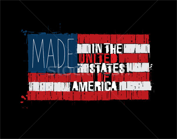 American Text Flag - Made in the USA Stock photo © nazlisart