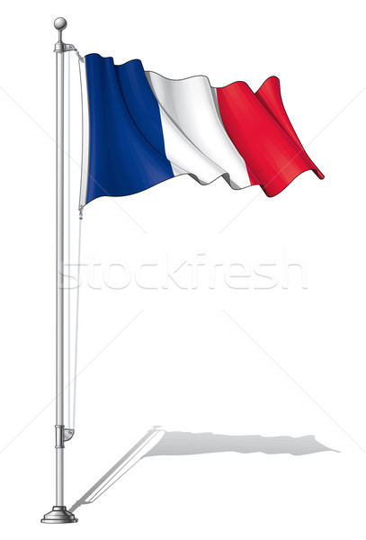 Stockfoto: Vlag · paal · Frankrijk · apart · lagen