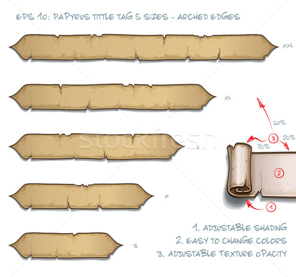 Papirus etichetă cinci derulaţi set mic Imagine de stoc © nazlisart