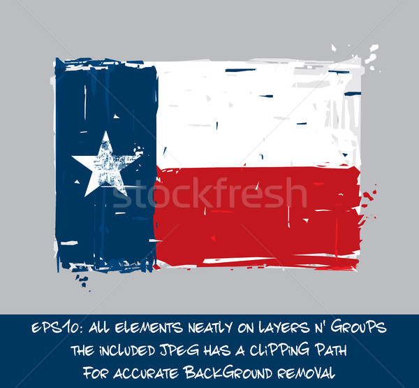 Texan Flag Flat - Artistic Brush Strokes and Splashes Stock photo © nazlisart