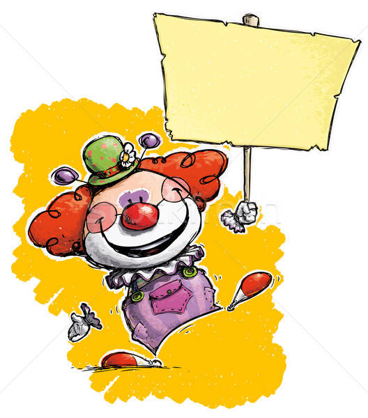 Stock photo: Clown Hoding Plackard