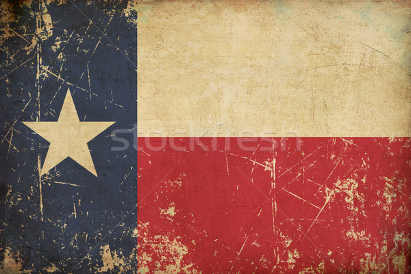 Texan Old Flat Flag Scratched & Aged Stock photo © nazlisart