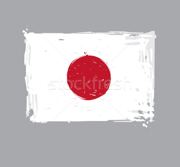 Japaneese Flag Flat - Artistic Brush Strokes and Splashes Stock photo © nazlisart