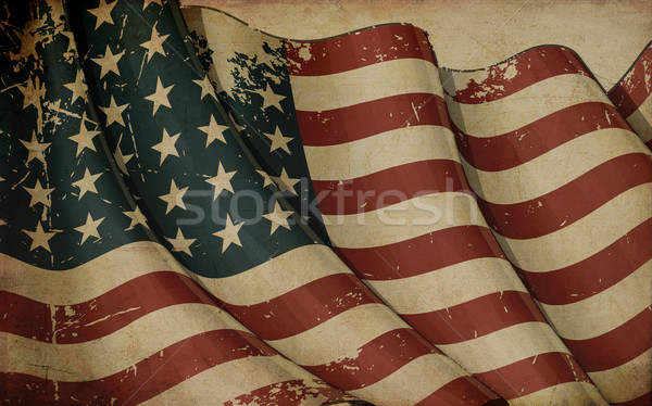 US Flag WWI-WWII (48 stars) Old Paper Stock photo © nazlisart