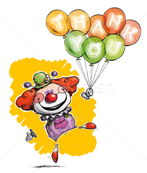 Clown with Balloons Saying Thank You Stock photo © nazlisart