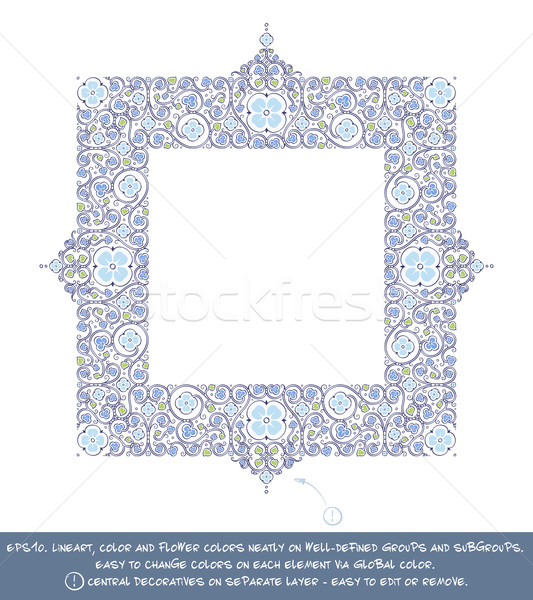 Stock fotó: Tér · virág · dekoratív · díszek · kék · virág · díszítő