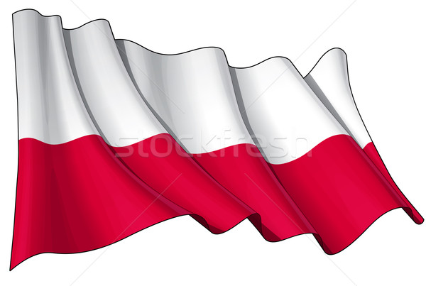 Zászló illusztráció integet sas címer piros Stock fotó © nazlisart