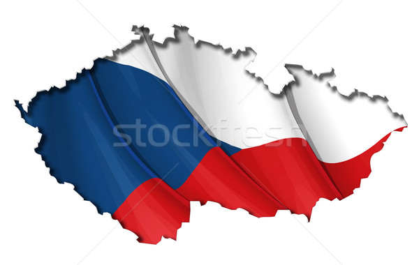 Czech Map-Flag Stock photo © nazlisart