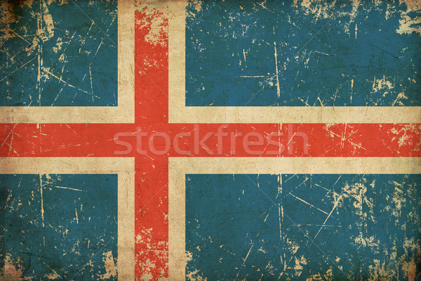 Icelandic Flag Flat Aged Stock photo © nazlisart