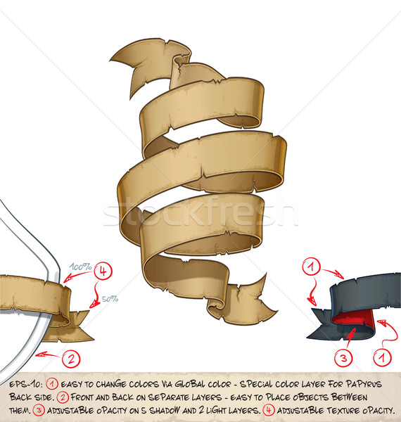 Stock photo: Papyrus Ribbons Triple Twirl