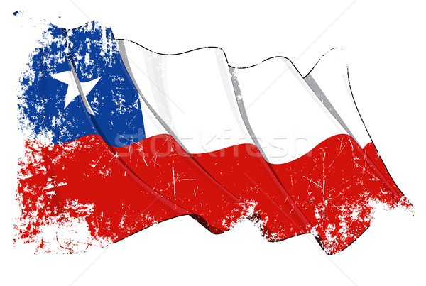 флаг Гранж иллюстрация текстуры звездой Сток-фото © nazlisart