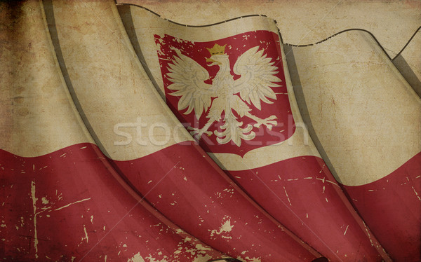 Zászló régi papír illusztráció rozsdás sas címer Stock fotó © nazlisart